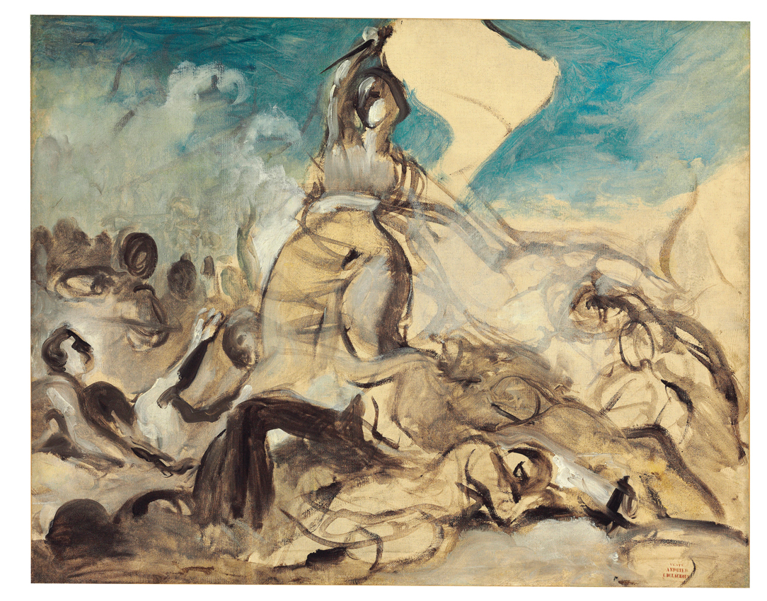 Sketch for Delacroixs seminal painting Liberty Leading the
